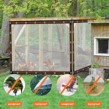 🌧️ Clear Waterproof PE Tarp – Transparent Outdoor Cover with Metal Grommets 🏕️