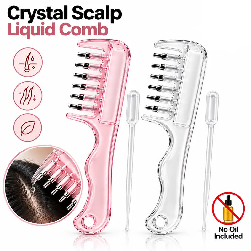 Refillable scalp liquid applicator comb