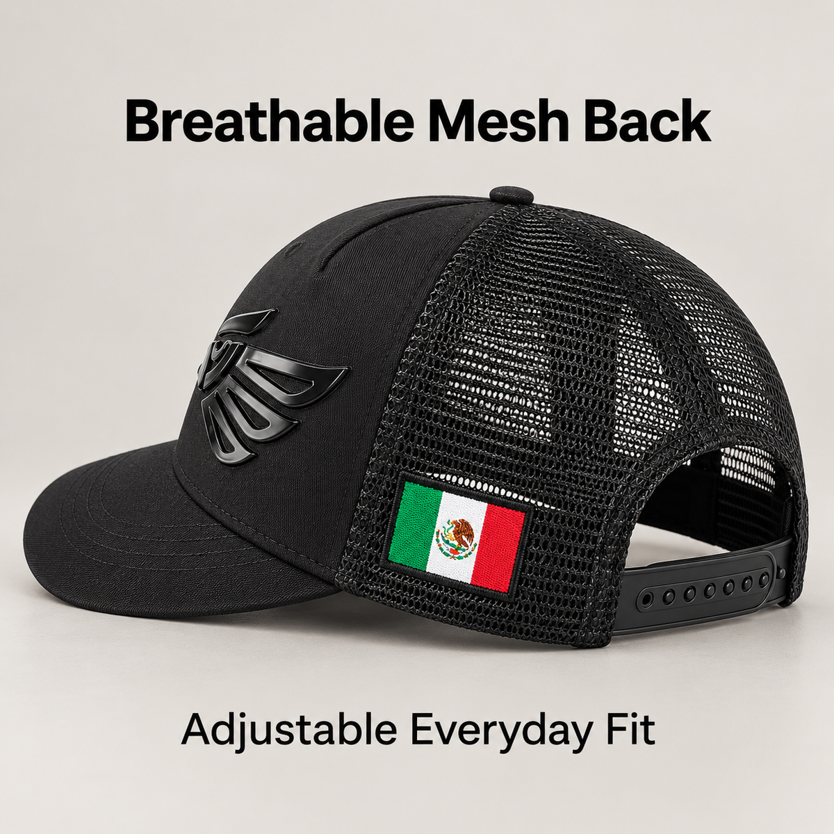 🧢☀️ Unisex Mexican Eagle Baseball Net Cap – Adjustable Outdoor Snapback Trucker Hat 🦅