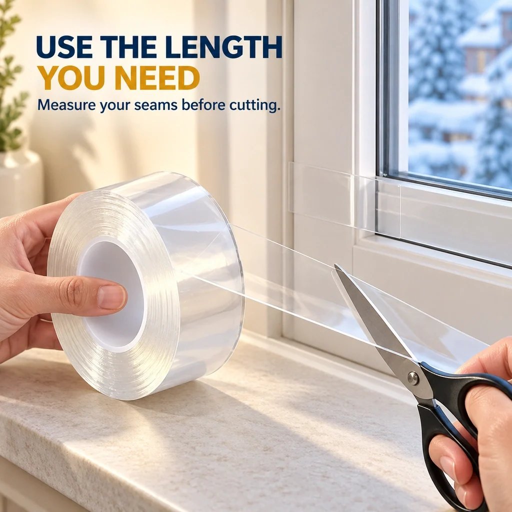 Clear window and door draft-sealing tape