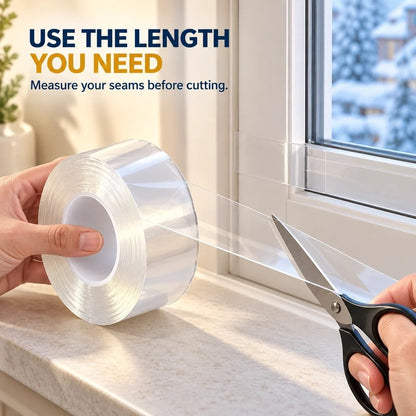 Clear window and door draft-sealing tape