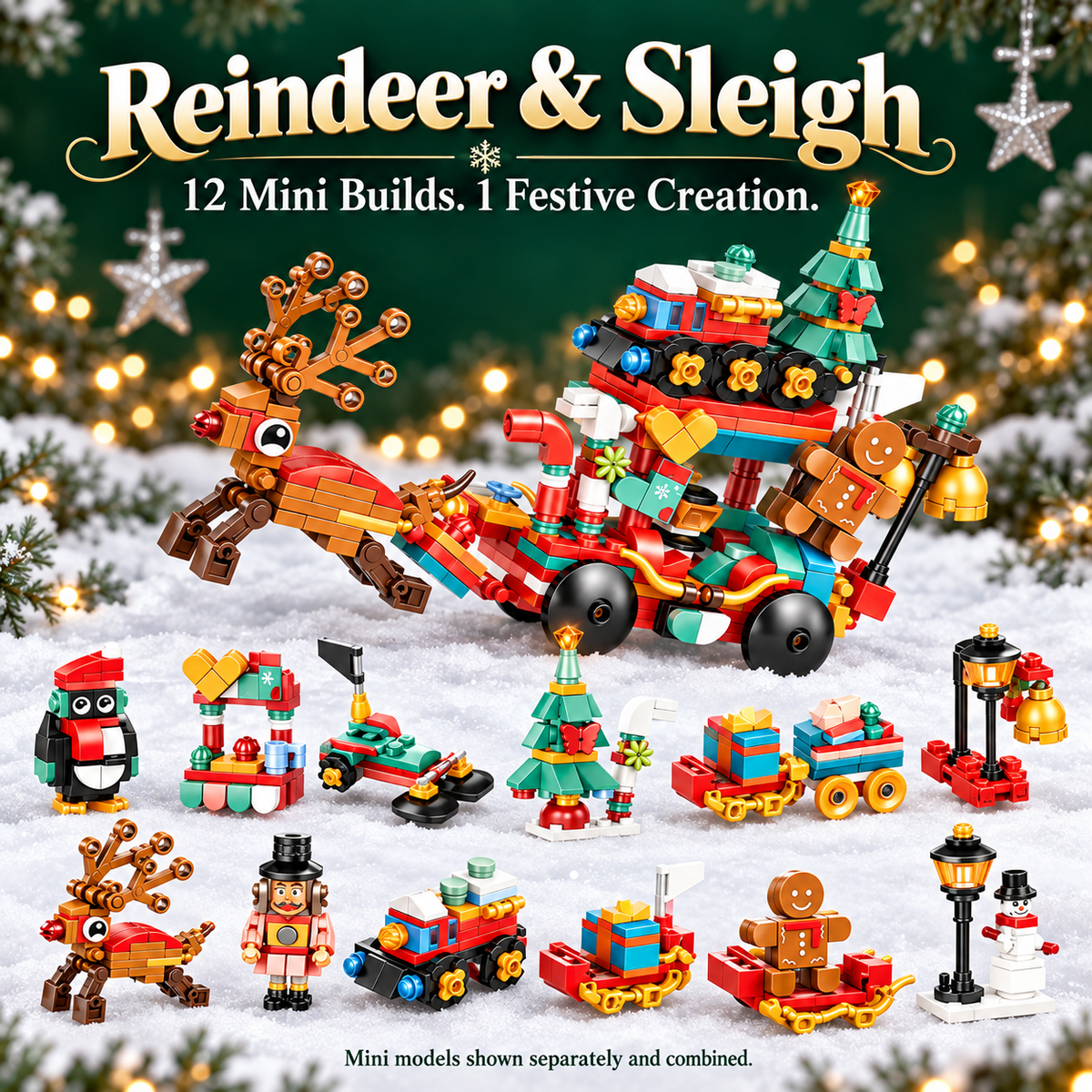 Advent calendar with 12 building kits that make a Christmas village