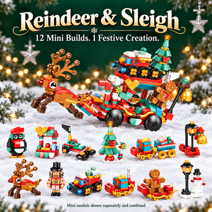 Advent calendar with 12 building kits that make a Christmas village