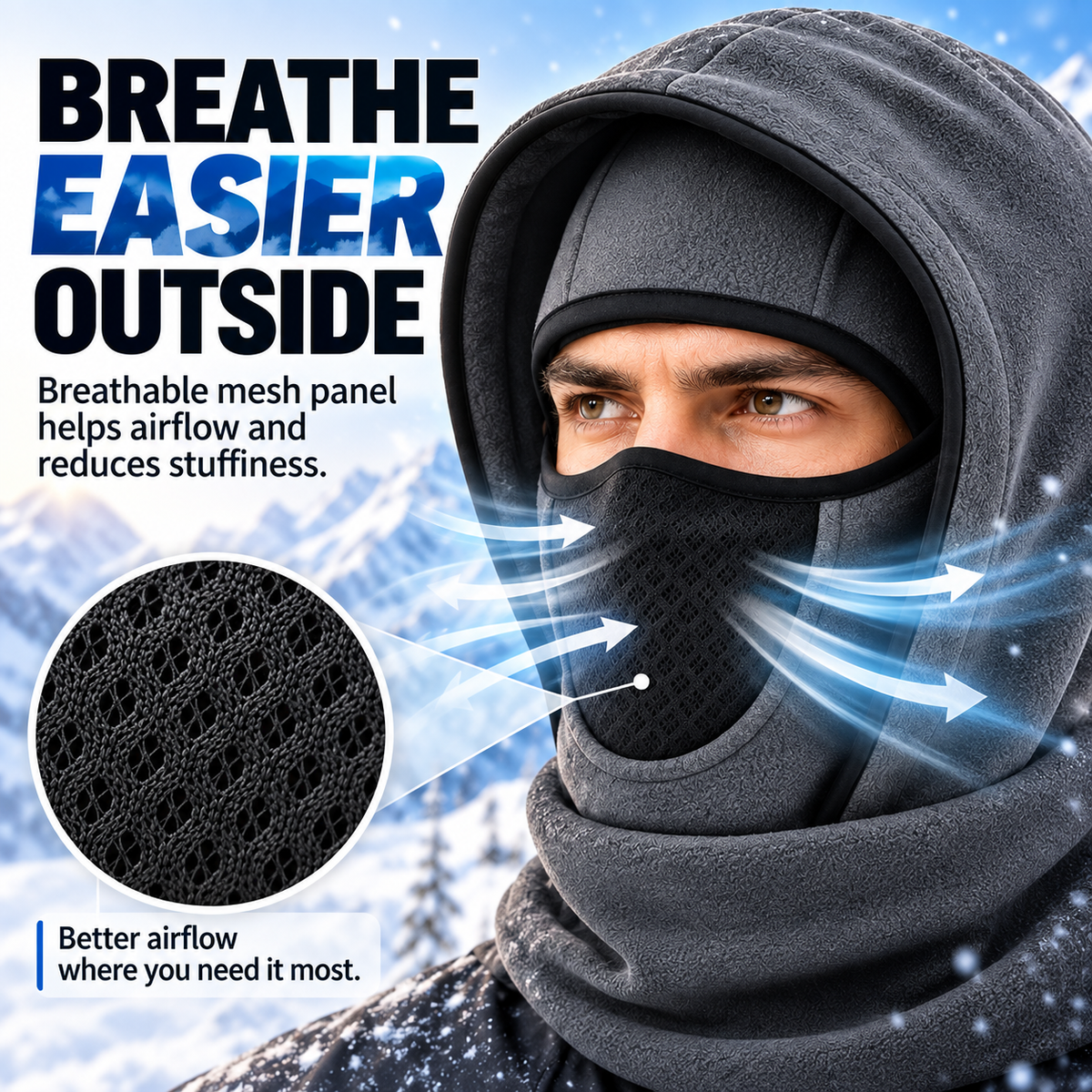 ⬆️🔥2026 Upgraded Design ❄️Winter Fleece Balaclava Hood | Full Face & Neck Warmer