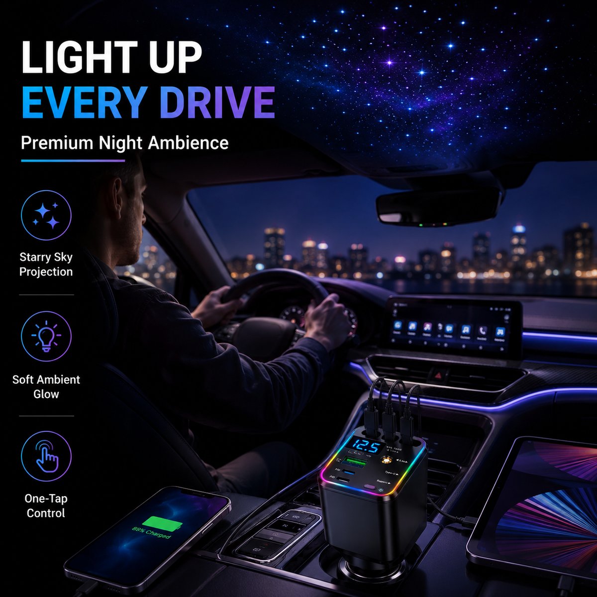 7-in-1 retractable car charger