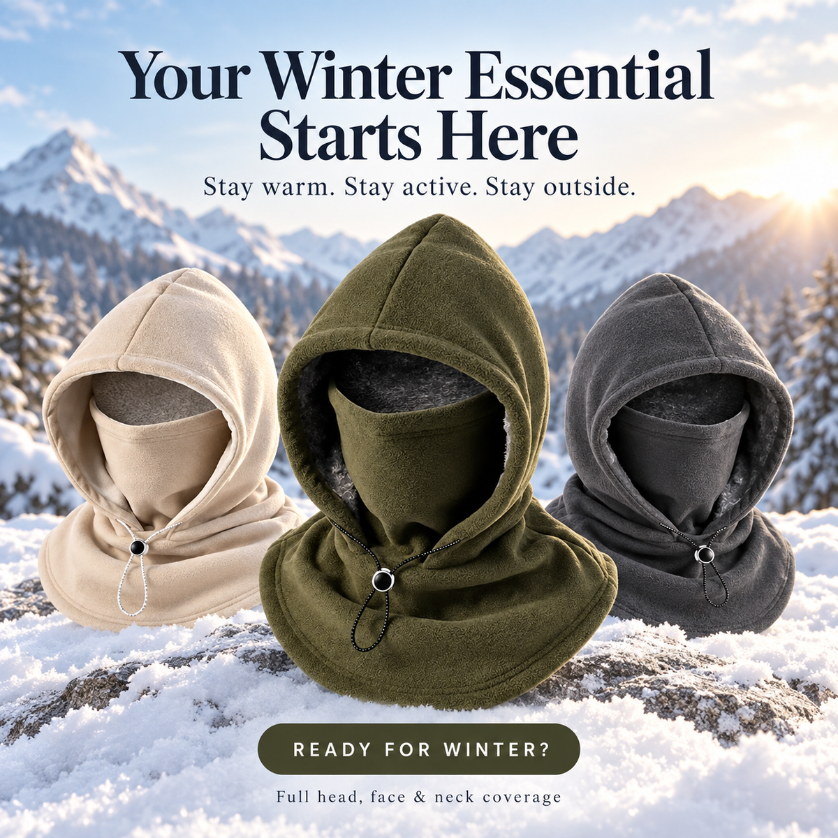 🎁Buy 1 Get 1 Free🥶2 Pack Fleece Balaclava Hood – Full Face & Neck Winter Protection