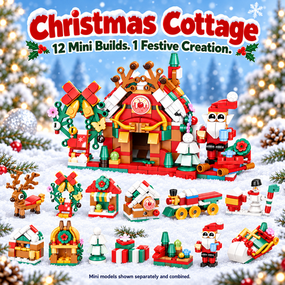 Advent calendar with 12 building kits that make a Christmas village
