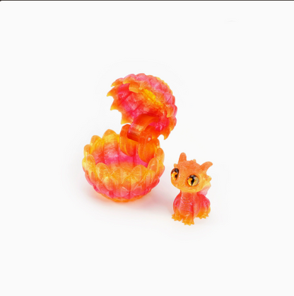 🐉🐉3D-Printed Dragon Egg & Baby Dragon Set – Colorful Opening Egg Collectible & Desk Decor