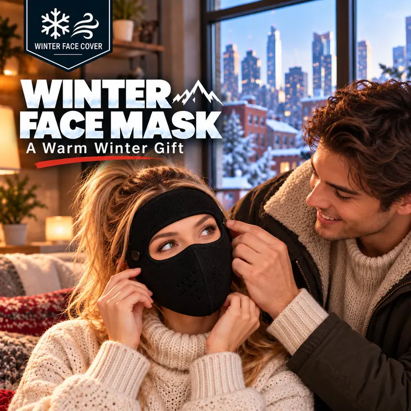Winter fleece face mask with detachable goggles
