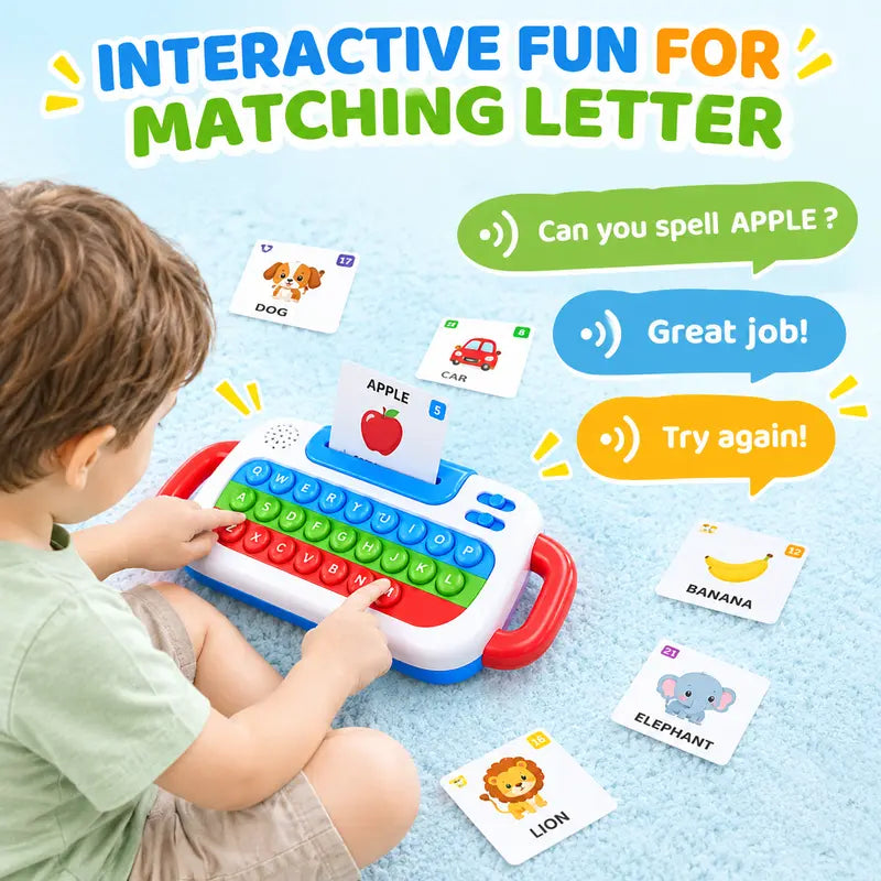 Interactive Pop It learning keyboard for kids