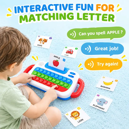 Interactive Pop It learning keyboard for kids