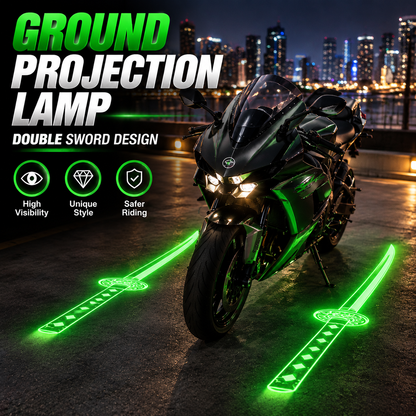 Motorcycle LED Sword Ground Projection Lights – Dual-Beam Night Underglow