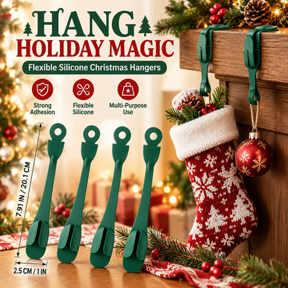🎅🎄12/24 Pack Reusable Silicone Adhesive Christmas Garland Hooks 7.87"