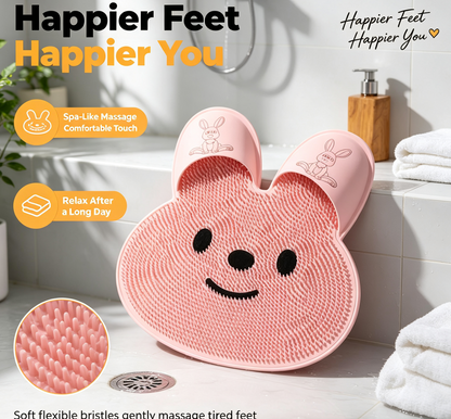 🐰🐰Bunny Shower Foot Scrubber Mat, Non-Slip Foot Massager for Shower