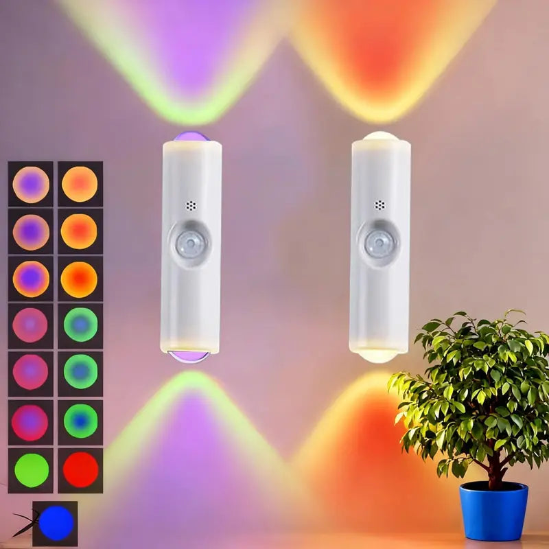 🌈 Motion Sensor Night Light – Rechargeable RGB Dimmable Wall Lamp