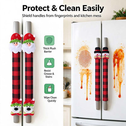 Plush Christmas appliance handle covers