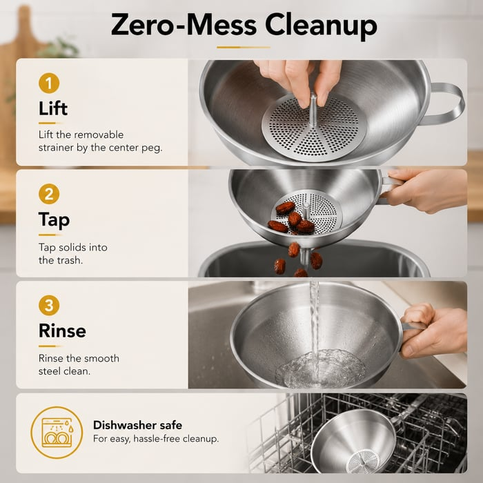 🍳✨ Heavy-Duty Stainless Steel Kitchen Funnel with Strainer Included 🥣