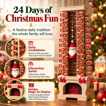 🎅Santa Chimney Christmas Countdown Calendar – 24-Day Holiday Advent Decoration🏠