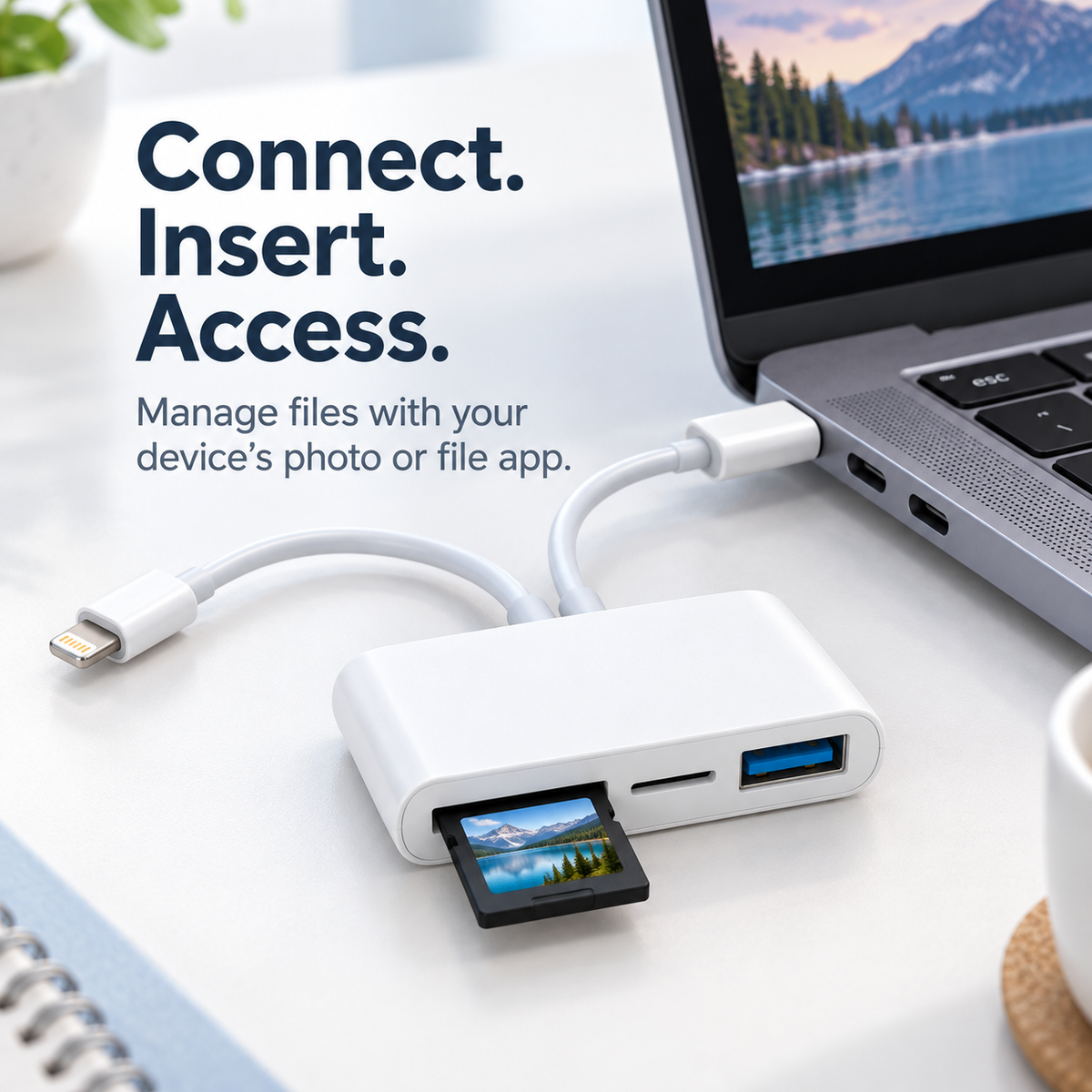 💾⚡ 3-in-1 USB-C SD Card Reader – Fast File Transfer for SD, MicroSD & Type-C Devices 📱
