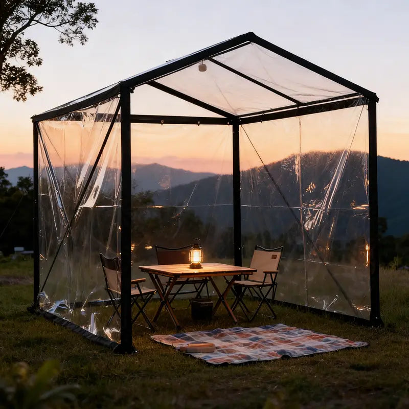 🌧️ Clear Waterproof PE Tarp – Transparent Outdoor Cover with Metal Grommets 🏕️