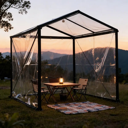 🌧️ Clear Waterproof PE Tarp – Transparent Outdoor Cover with Metal Grommets 🏕️