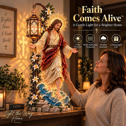 ✨✝️✨ Walk by Faith Jesus Reflection Light – Walking on Water Christian Decor🎁