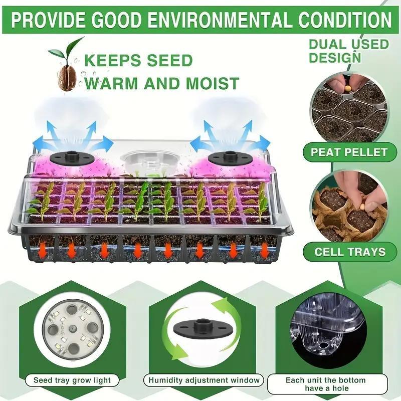 🎉Seed starter trays with grow light