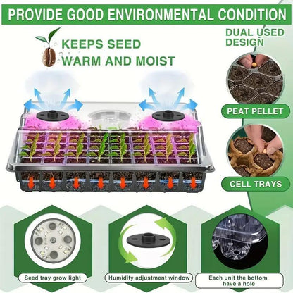 🎉Seed starter trays with grow light