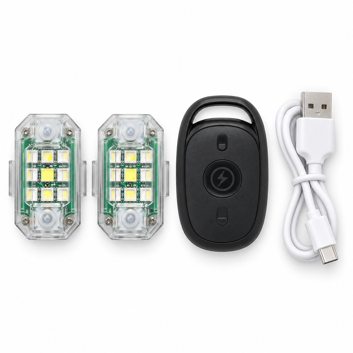 🚨 Rechargeable Wireless RGB LED Strobe Lights – High Brightness & Remote Control for Cars, Bikes & Drones ✨