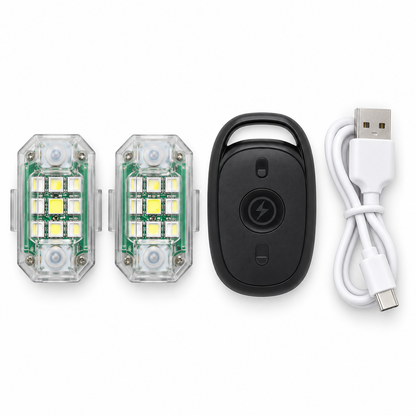 🚨 Rechargeable Wireless RGB LED Strobe Lights – High Brightness & Remote Control for Cars, Bikes & Drones ✨
