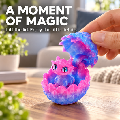 🐉🐉3D-Printed Dragon Egg & Baby Dragon Set – Colorful Opening Egg Collectible & Desk Decor