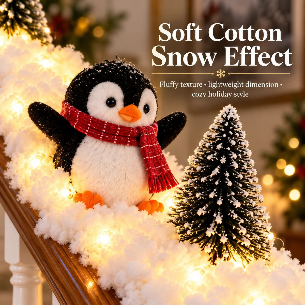 🔥 Hot Sale 40% OFF – Playful Penguin Snowy Stair Railing Decor 🐧❄️