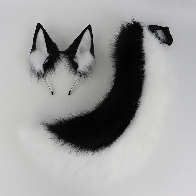 Fluffy Fox Ears & Tail Cosplay Set – Soft Plush Accessories for Anime Conventions, Halloween & Dress-Up