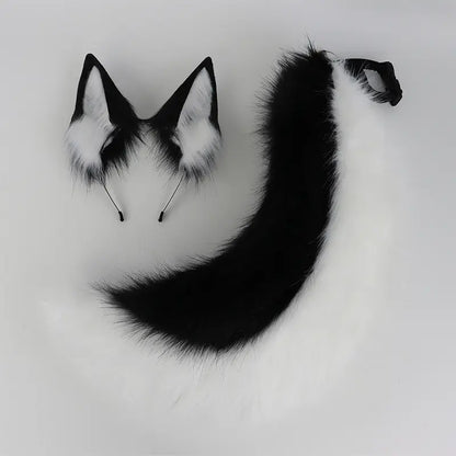 Fluffy Fox Ears & Tail Cosplay Set – Soft Plush Accessories for Anime Conventions, Halloween & Dress-Up