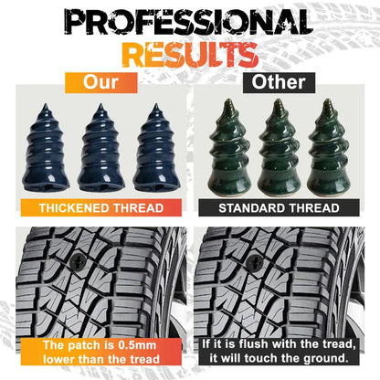 ✨✨60-Pcs Tubeless Tire Repair Kit – Dual-Size Coated Screw Plugs for Car & Motorcycle Tire Maintenance