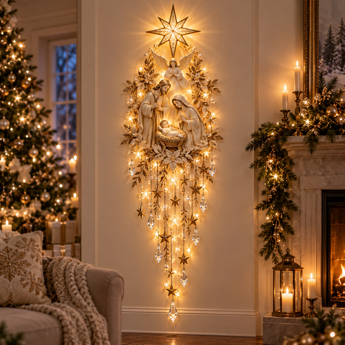 ✨ Last Day – 60% OFF!✨Jesus, Angels, and Nativity Scene Wall Light Decoration✝️