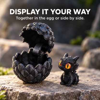 🐉🐉3D-Printed Dragon Egg & Baby Dragon Set – Colorful Opening Egg Collectible & Desk Decor