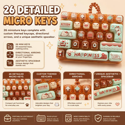⌨️ 26-Key Mini Fidget Keyboard Keychain – Portable Stress Relief for Kids & Adults 🎒✨