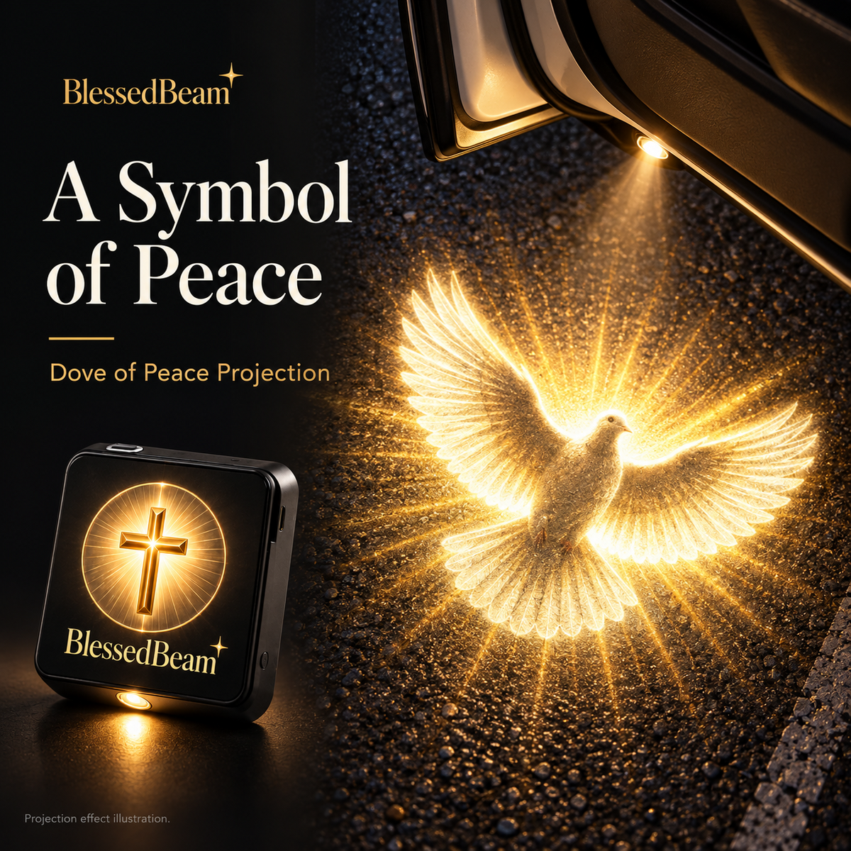 ✝️ Christian Car Door Projector Light – Faith-Inspired Welcome Light for Your Vehicle 🚗✨