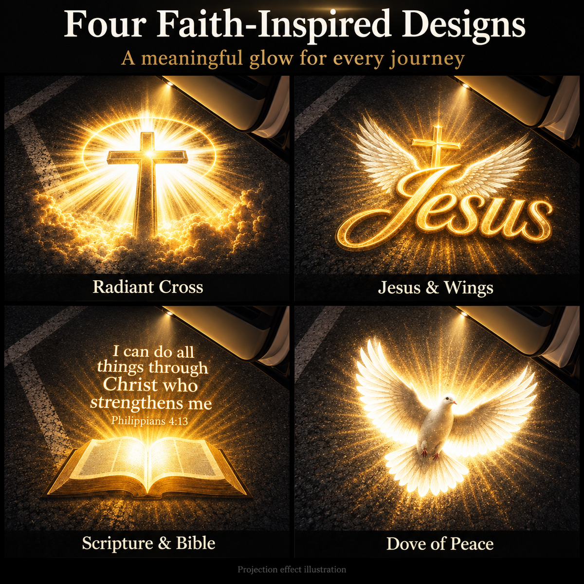 ✝️ Christian Car Door Projector Light – Faith-Inspired Welcome Light for Your Vehicle 🚗✨
