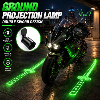 Motorcycle LED Sword Ground Projection Lights – Dual-Beam Night Underglow