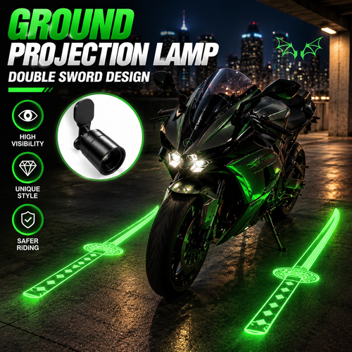Motorcycle LED Sword Ground Projection Lights – Dual-Beam Night Underglow