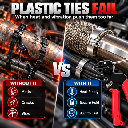 🔧 Heavy-Duty Stainless Steel Cable Tie Tool Set – 11.8″ Self-Locking Ties & Removal Screwdriver 🛠️