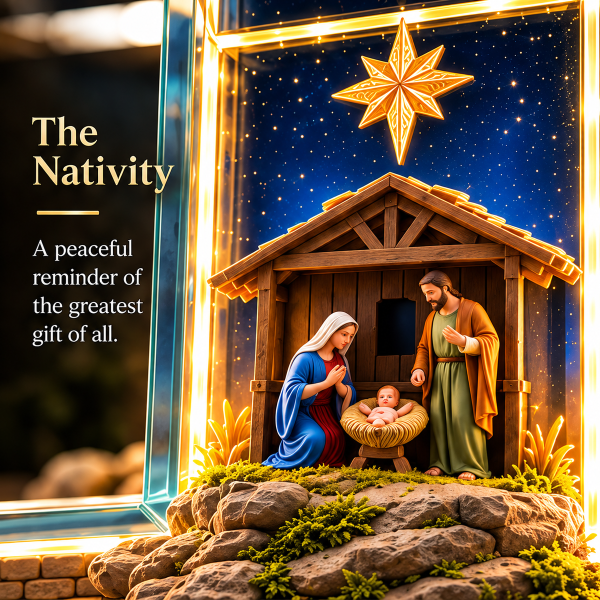 ✨✝️The Story of Jesus in 6 Scenes Cross Lamp