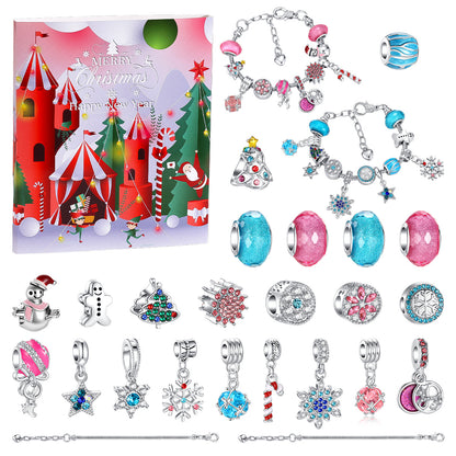 🎄 24-Day Christmas DIY Bead Charm Kit – Necklace, Bracelet & Daily Jewelry-Making Surprises ✨