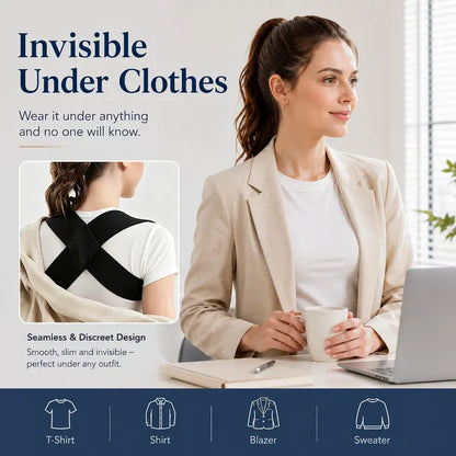 🧍🧍Elastic Posture Support Shoulder Straps for Men & Women – Everyday Back Support for Home & Office, S–XXL
