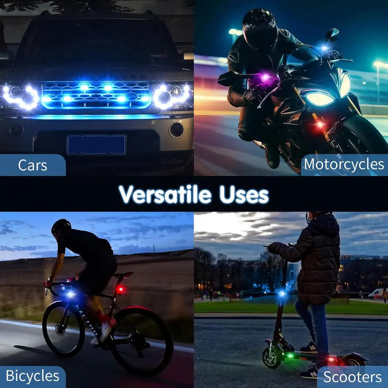 🚨✨ RGB LED Aircraft Strobe Light – Wireless Remote Warning Light for Bike, Car & Motorcycle 🏍️