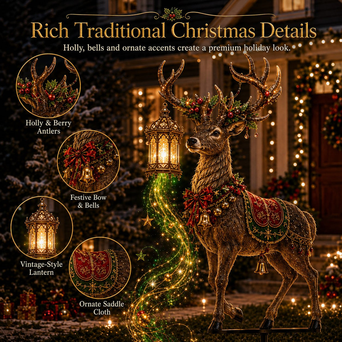🎀🎄🔥New arrivals- Light-Up Reindeer Lawn Stake, Festive Outdoor Christmas Decor