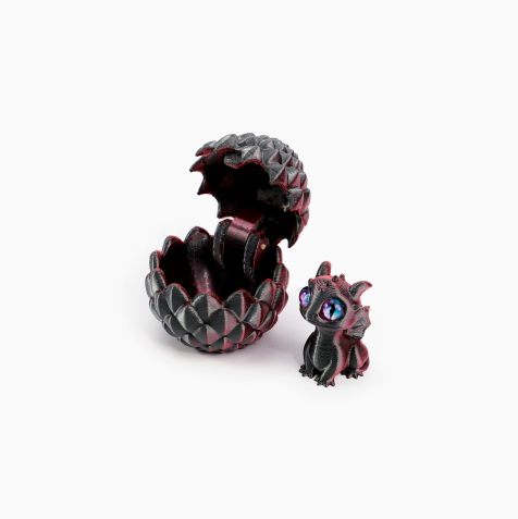 🐉🐉3D-Printed Dragon Egg & Baby Dragon Set – Colorful Opening Egg Collectible & Desk Decor