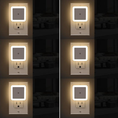 💡 6-Pack Dusk-to-Dawn LED Night Lights – Warm White, Plug-In 🌙